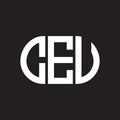 CEU letter logo design on black background. CEU creative initials letter logo concept. CEU letter design Royalty Free Stock Photo