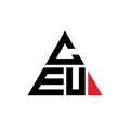 CEU triangle letter logo design with triangle shape. CEU triangle logo design monogram. CEU triangle vector logo template with red Royalty Free Stock Photo