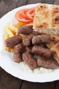 Cevapcici, bosnian minced meat kebab Royalty Free Stock Photo