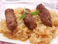 Cevapcici with cabbage Royalty Free Stock Photo