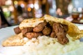 Cevapi with onion and bread