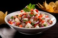 Ceviche - Peru - Raw fish cured in citrus juices, often with onions, peppers, and cilantro