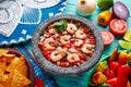 Ceviche de Camaron shrimp molcajete from Mexico Royalty Free Stock Photo