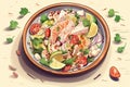 Ceviche from Peru illustration - made with Generative AI tools
