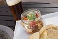 Ceviche Tostadas with Beer