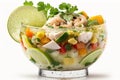 Ceviche On A White Background. Generative AI Royalty Free Stock Photo