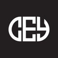 CEY letter logo design on black background. CEY creative initials letter logo concept. CEY letter design Royalty Free Stock Photo