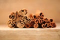 Ceylon cinnamon and cassia bark .external differences Royalty Free Stock Photo