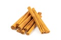 Ceylon cinnamon.Cinnamon sticks isolated on white background. Royalty Free Stock Photo