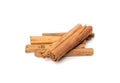 Ceylon Cinnamon Isolated, Cinnamomum Verum Bark, Zeylanicum, Real Original Cinnamon Sticks Royalty Free Stock Photo