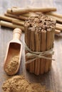 Ceylon cinnamon sticks and powder Royalty Free Stock Photo