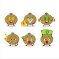 Ceylon gooseberry cartoon character with cute emoticon bring money