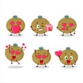 Ceylon gooseberry cartoon character with love cute emoticon