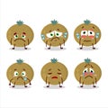 Ceylon gooseberry cartoon character with sad expression