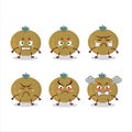 Ceylon gooseberry cartoon character with various angry expressions
