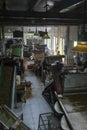 Ceylon. Sri Lanka. Nuwara Eliya. Damro Tea Factory. Interior inside the workshop among the machines.