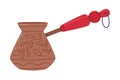 Cezve as Long-handled Pot and Traditional Istanbul Symbol Vector Illustration