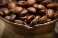 Cezve with freshly roasted coffee beans Royalty Free Stock Photo