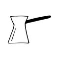 Cezve icon. sketch hand drawn doodle style. , minimalism, monochrome. cookware, drinks. coffee pot Royalty Free Stock Photo