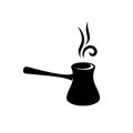 Cezve turkish coffee black silhouette Royalty Free Stock Photo