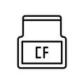 Black line icon for Cf, alphabet and letter Royalty Free Stock Photo