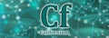 Cf symbol. Californium chemical element Royalty Free Stock Photo