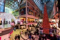 CF Toronto Eaton Centre during christmas decoration. Crowd people shopping here Royalty Free Stock Photo