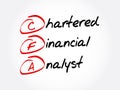 CFA - Chartered Financial Analyst acronym, business concept