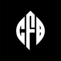 CFB circle letter logo design with circle and ellipse shape. CFB ellipse letters with typographic style. The three initials form a Royalty Free Stock Photo
