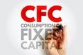 CFC Consumption of Fixed Capital - decline in value of fixed assets owned, acronym text concept background