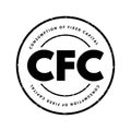 CFC Consumption of fixed capital - decline in value of fixed assets owned, acronym text stamp Royalty Free Stock Photo