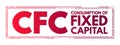 CFC Consumption of fixed capital - decline in value of fixed assets owned, acronym text stamp Royalty Free Stock Photo