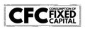 CFC Consumption of fixed capital - decline in value of fixed assets owned, acronym text stamp Royalty Free Stock Photo