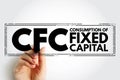 CFC Consumption of fixed capital - decline in value of fixed assets owned, acronym text stamp