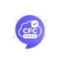 CFC free icon, vector label