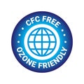 CFC Free, ozone friendly vector round icon badge