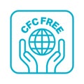 CFC Free, ozone friendly vector round icon badge