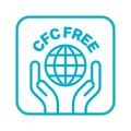 CFC Free, ozone friendly vector round icon badge Royalty Free Stock Photo