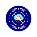CFC Free, ozone friendly vector round icon badge Royalty Free Stock Photo