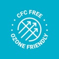 CFC Free, ozone friendly vector round icon badge Royalty Free Stock Photo