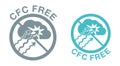 CFC free sign - freon, inhaler aerosol component Royalty Free Stock Photo