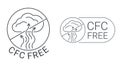 CFC free - strikethrough freon, flat emblem