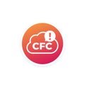 CFC icon with cloud, chlorofluorocarbons round vector design Royalty Free Stock Photo