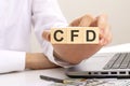 CFD - acronym from wooden blocks with letters, Contract For Difference. CFD investment concept Royalty Free Stock Photo