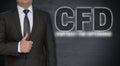 CFD concept and businessman with thumbs up Royalty Free Stock Photo