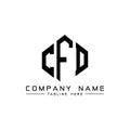 CFD letter logo design with polygon shape. CFD polygon and cube shape logo design. CFD hexagon vector logo template white and Royalty Free Stock Photo