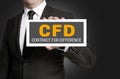 CFD sign is held by businessman Royalty Free Stock Photo