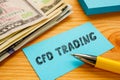 CFD TRADING phrase on the sheet Royalty Free Stock Photo