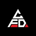 CFD triangle letter logo design with triangle shape. CFD triangle logo design monogram. CFD triangle vector logo template with red Royalty Free Stock Photo