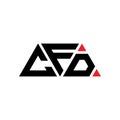 CFD triangle letter logo design with triangle shape. CFD triangle logo design monogram. CFD triangle vector logo template with red Royalty Free Stock Photo